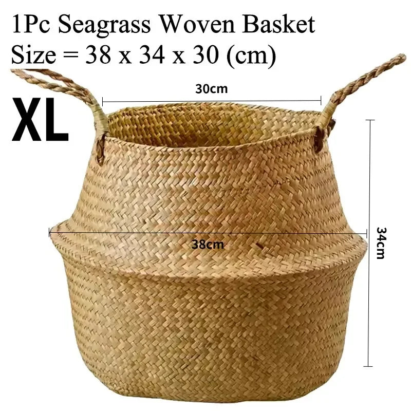 Panier en jonc de mer et osier