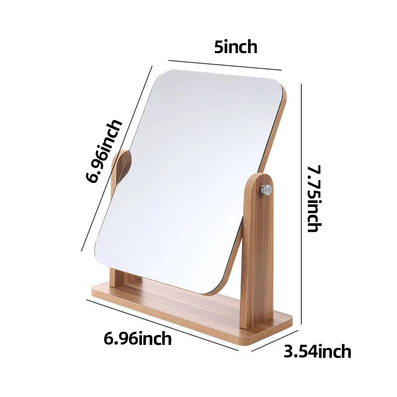Miroir avec support en bois
