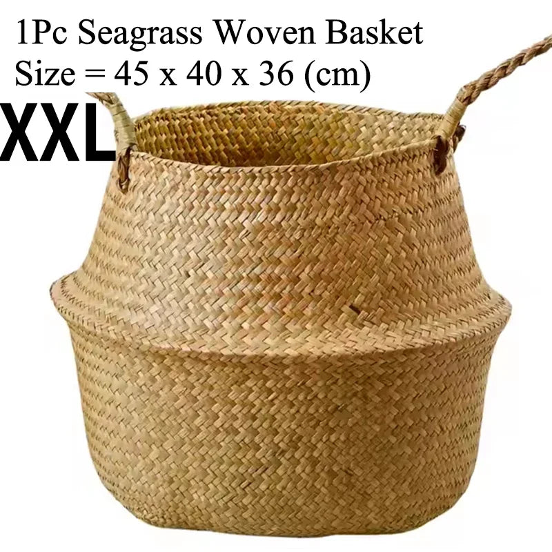 Panier en jonc de mer et osier