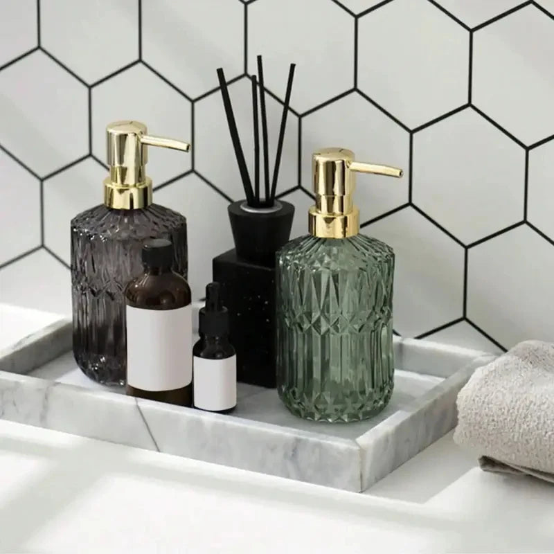 Distributeur de savon en verre rechargeable