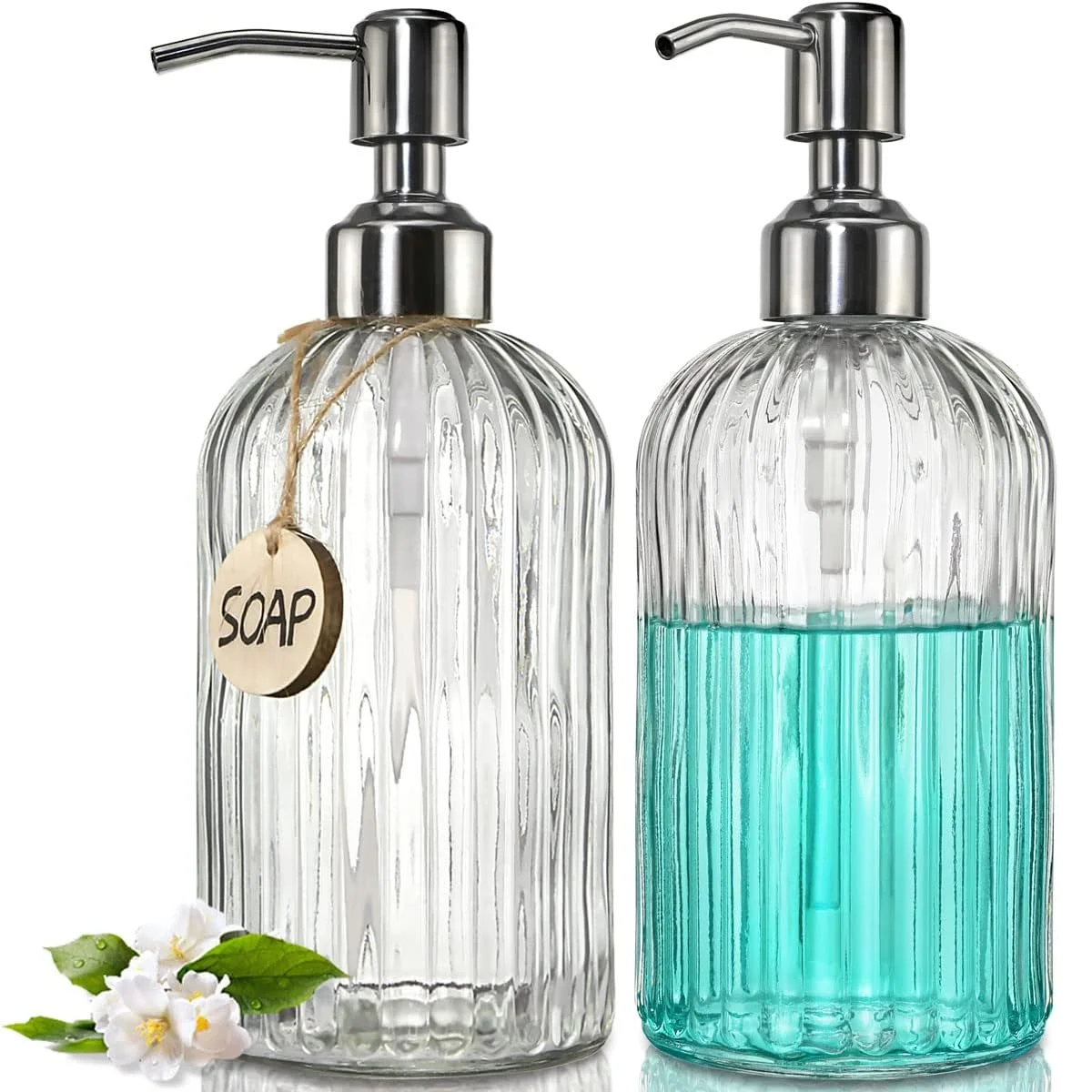 Distributeur de savon en verre rechargeable