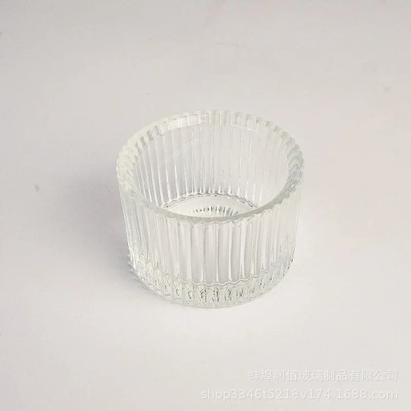 Bougeoir en Verre Rose