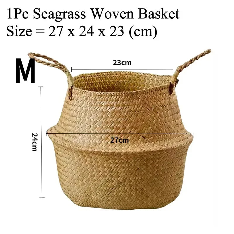 Panier en jonc de mer et osier