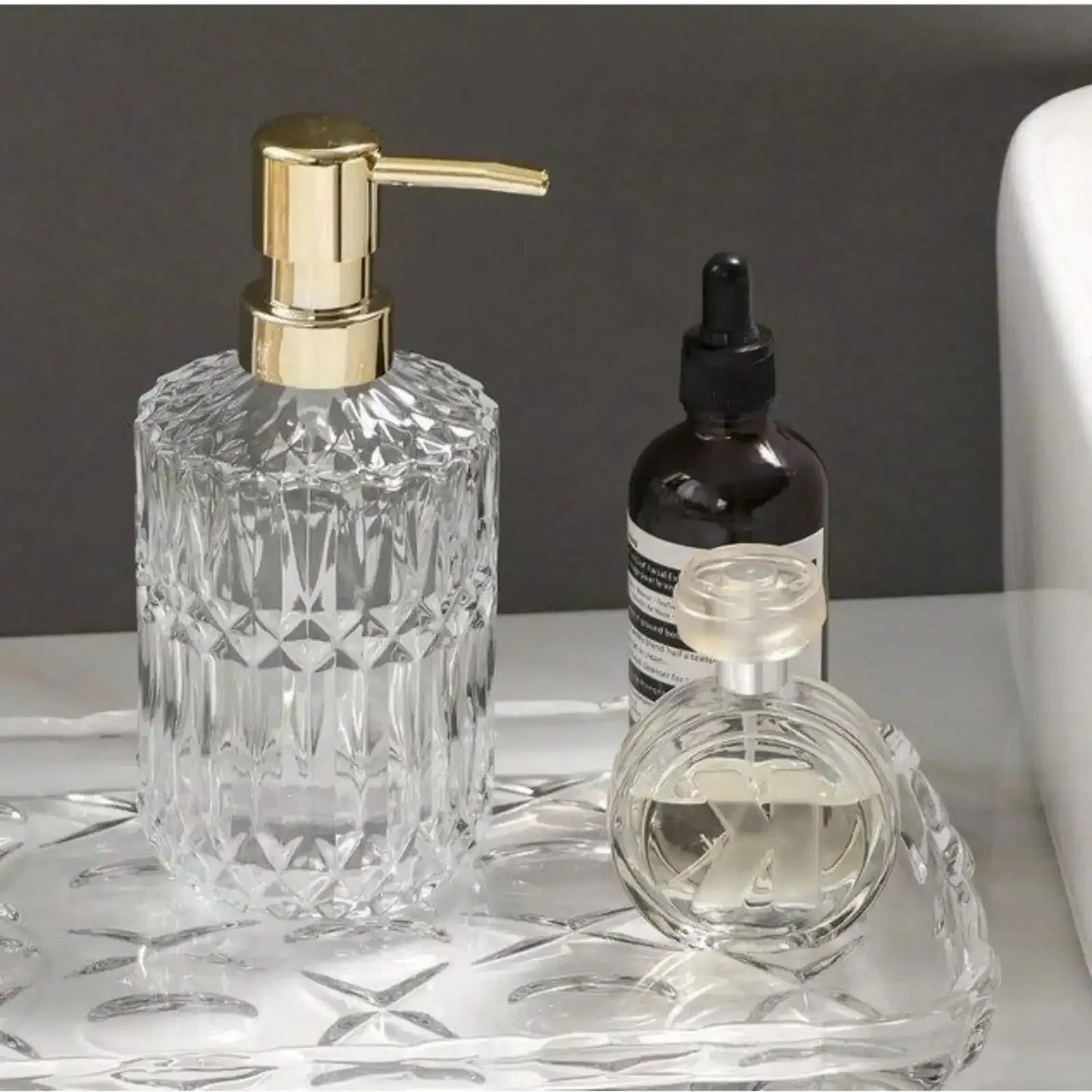 Distributeur de savon en verre rechargeable