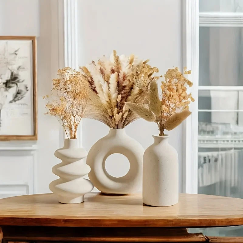 Ensemble de 3 vases bohème en céramique