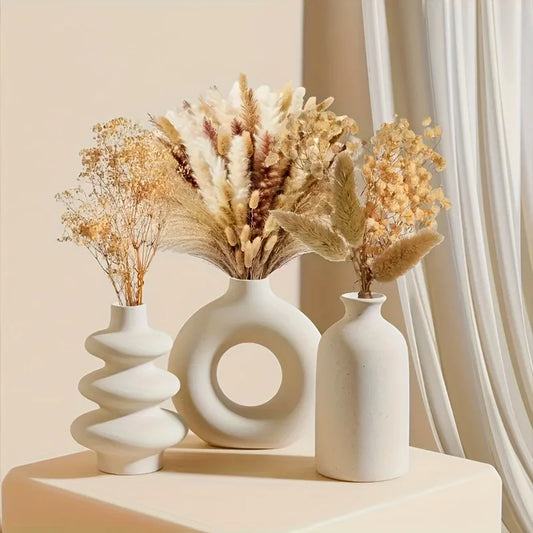 Ensemble de 3 vases bohème en céramique