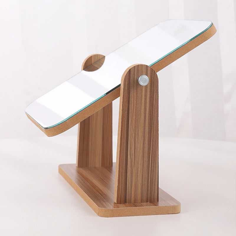 Miroir avec support en bois