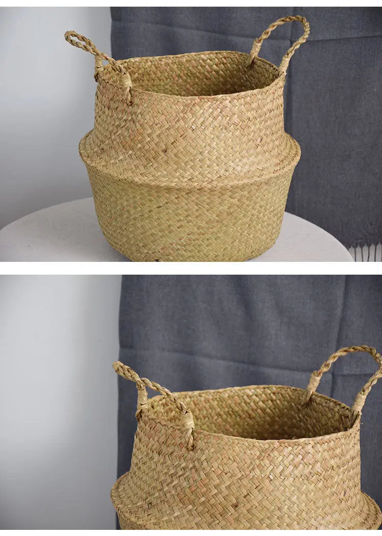 Panier en jonc de mer et osier
