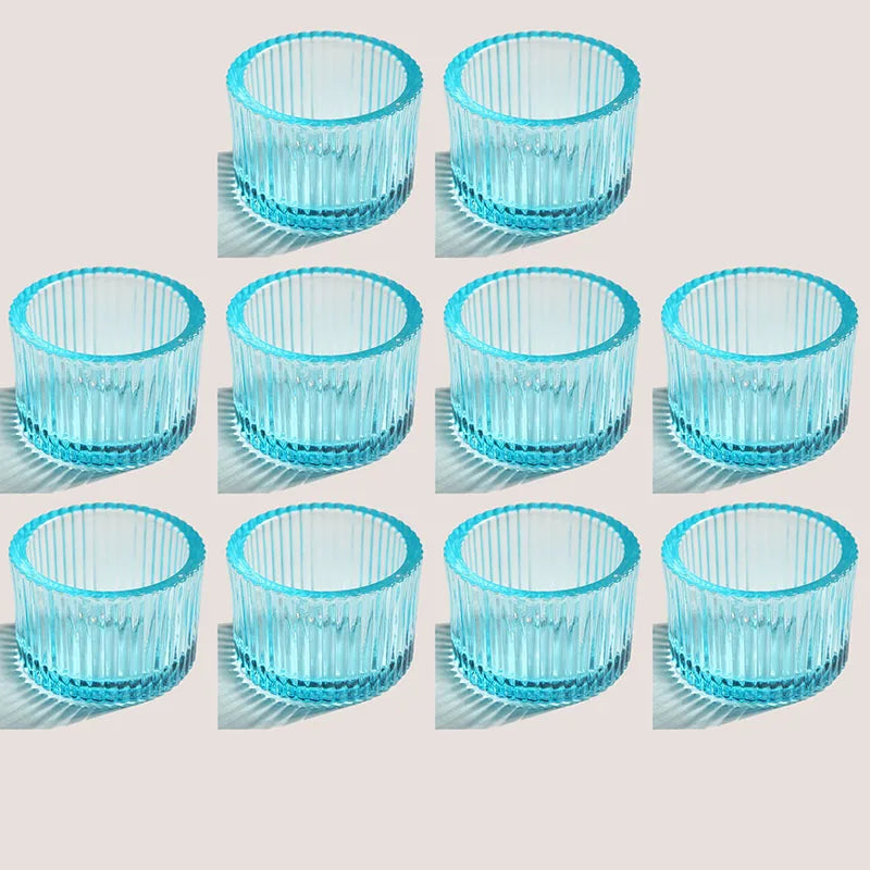 Bougeoir en Verre Rose