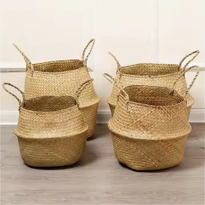 Panier en jonc de mer et osier