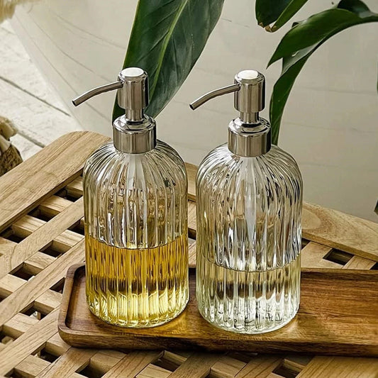 Distributeur de savon en verre rechargeable
