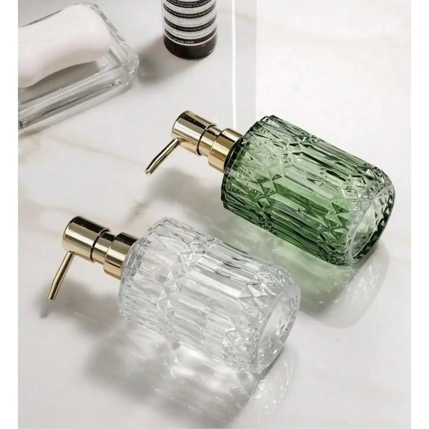 Distributeur de savon en verre rechargeable