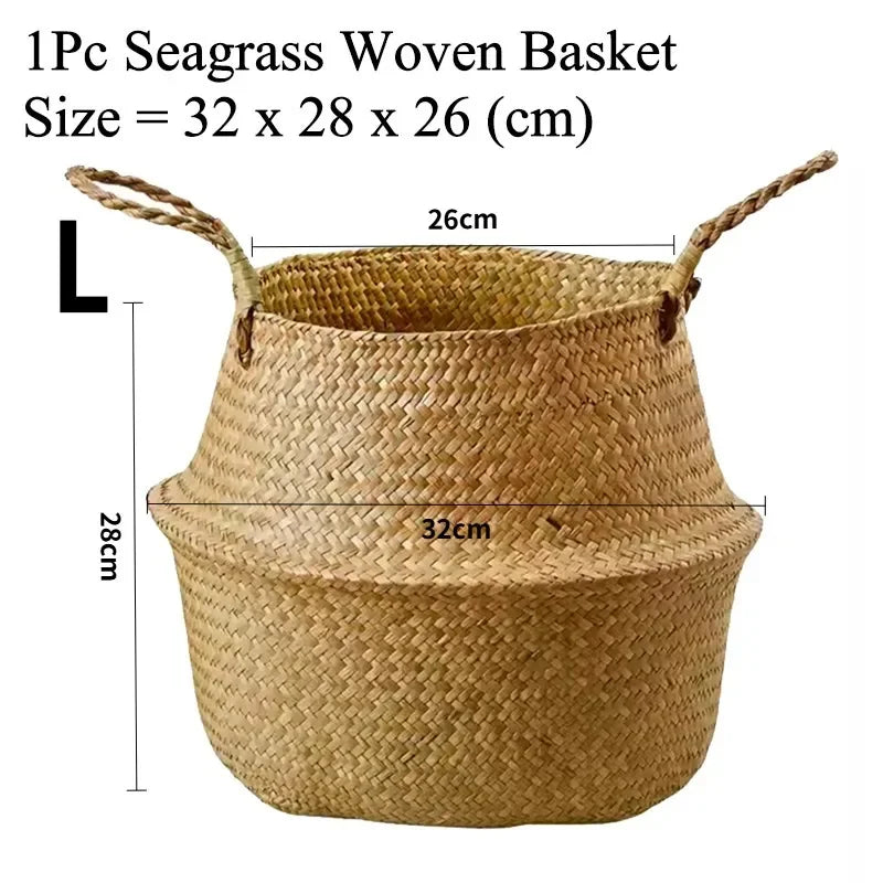 Panier en jonc de mer et osier