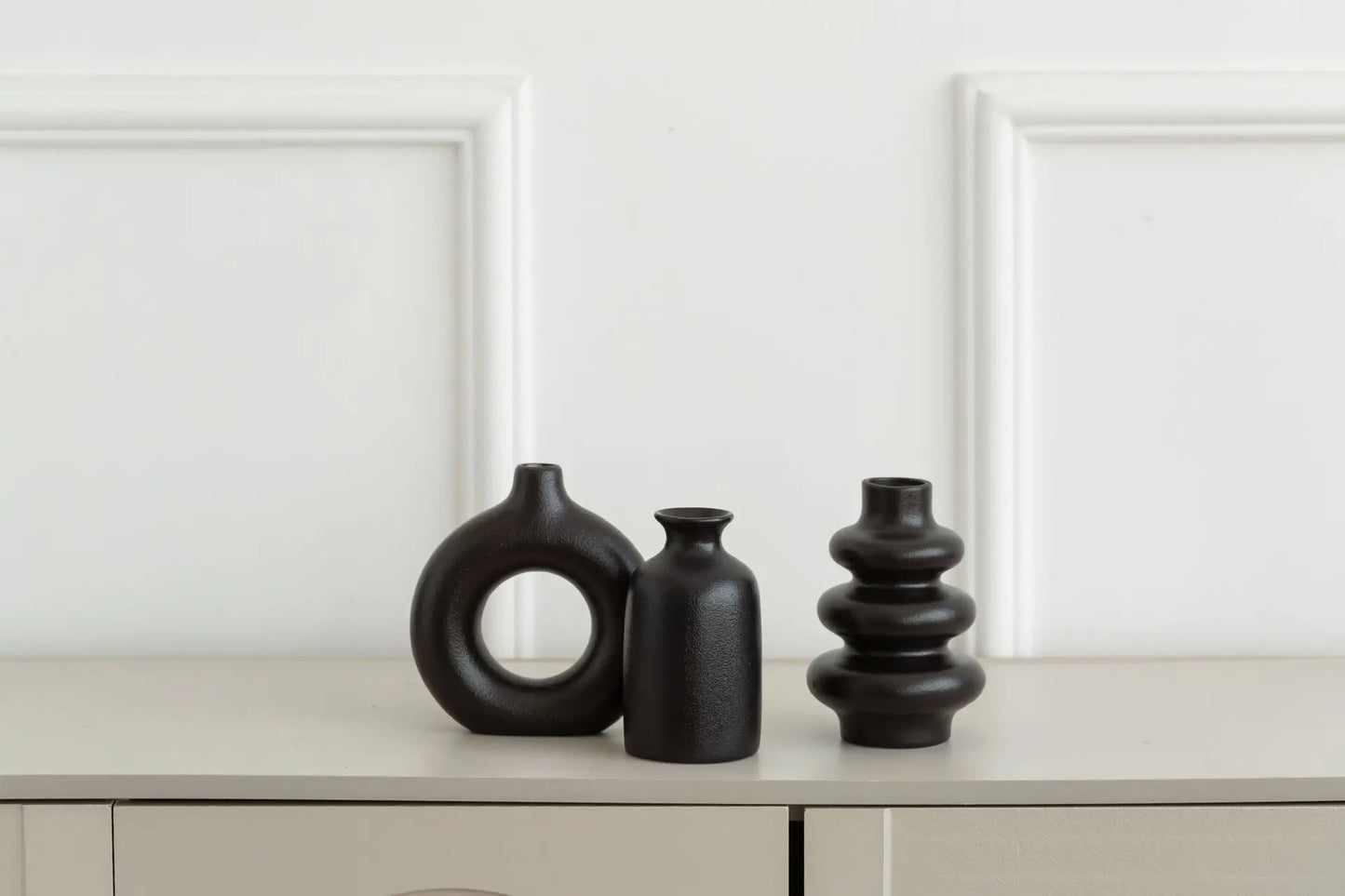 Ensemble de 3 vases bohème en céramique